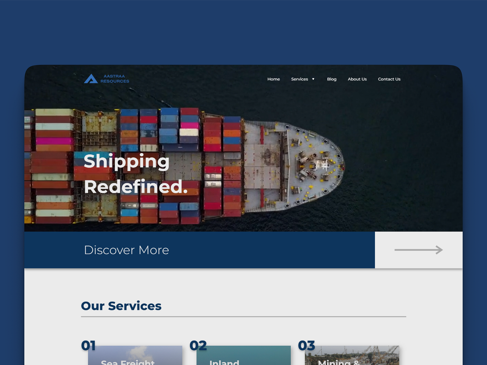 Shipping company website by Salman Salahuddin on Dribbble