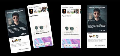 Jb Sunglasses app design illustration ui ux