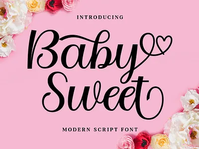 Baby Sweet calligraphy casual elegant lettering lovely modern font script wedding