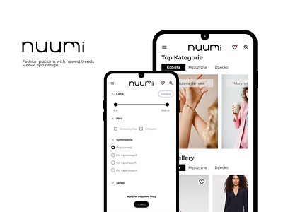 nuumi - Mobile App app app design application brands clothes design e commerce fashion fashion app mobile nuumi nuumi.pl online store shopping shopping app store trends ui ux web