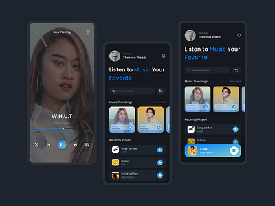 Music Player App dark design mobile apps ui