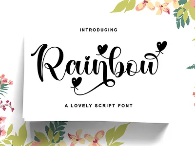 Rainbow calligraphy casual design elegant illustration lettering lovely modern font script