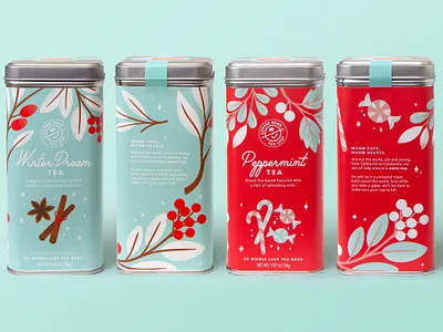 Holiday Tea Packaging branding cute design graphic design holiday illustration packaging popular trending