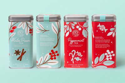 Holiday Tea Packaging branding cute design graphic design holiday illustration packaging popular trending