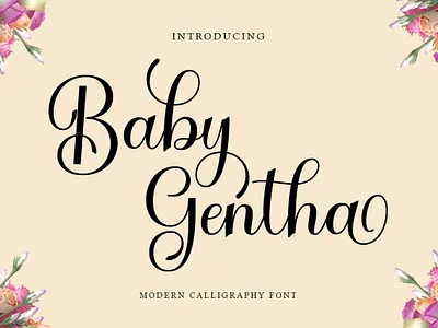 Baby Gentha calligraphy casual design elegant font lettering lovely modern font script wedding font