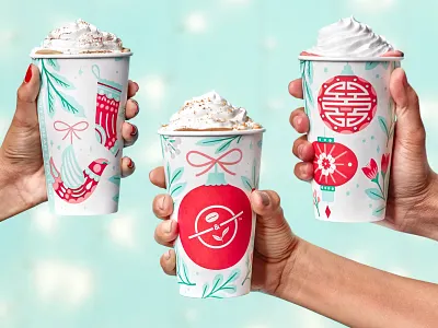 Coffee Cup Holiday Packaging branding coffee cute design drawing graphic design holiday illustration packaging popular trending