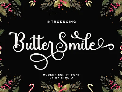 Butter Smile branding calligraphy casual elegant lettering logo lovely modern font