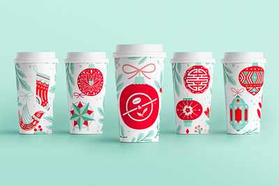 Coffee Cup Holiday Packaging branding coffee cute design drawing holiday illustration packaging popular tea trending