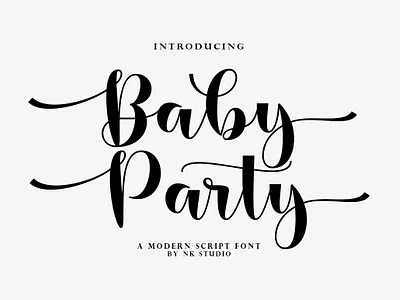 Baby Party calligraphy casual design elegant graphic design lettering lovely modern font script
