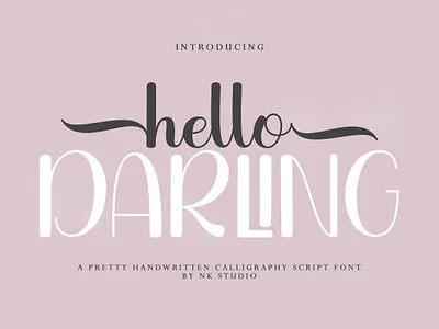 Hello Darling branding calligraphy casual elegant lettering logo lovely modern font