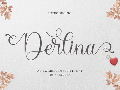 Derlina branding calligraphy casual design elegant graphic design lettering lovely modern font script