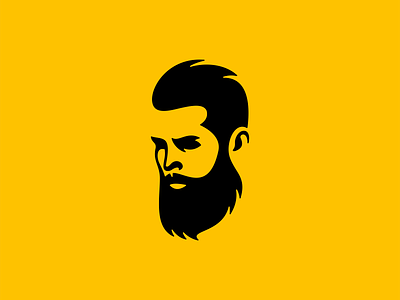 Barber Shop Logo for Sale barber beard beauty black branding design face flat graphic design illustration logo man mark masculine modern portrait premium simple vector viking