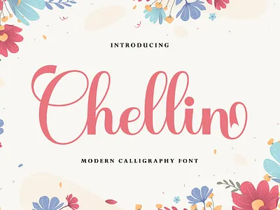 Chellin branding calligraphy casual design elegant graphic design lettering logo lovely modern font script wedding font