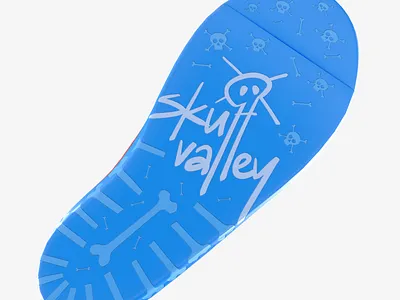 Skull Valley 3d 3d art adobe art blue bone cinema4d clean concept design graphic design illustration minimal product render shoe skull sneaker substance visualization