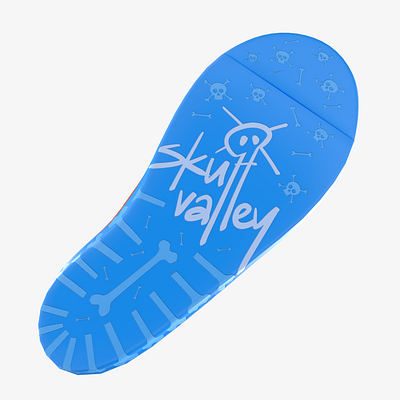 Skull Valley 3d 3d art adobe art blue bone cinema4d clean concept design graphic design illustration minimal product render shoe skull sneaker substance visualization