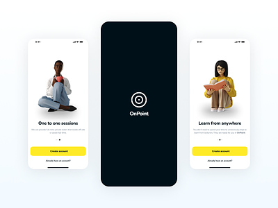 On Point Education Platform - Concept clean design concept minimal on boarding onboarding ui user experience userinterface ux white yellow