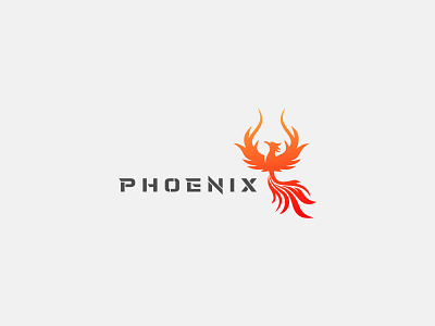 Phoenix Logo animal branding design fire bird fly flying bird freedom illustration immortality luxurious majestic modern modern font mythology phoenix phoenix logo rebirth ui wings wisdom