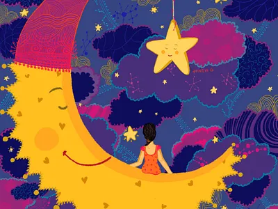 Solace colorful colorfulart conceptart design illustration illustrator illustratorsofindia moonandstars