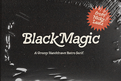 Black Magic Slab Serif 1970s 70s casual font funky groovy hand drawn retro seventies slab serif vintage