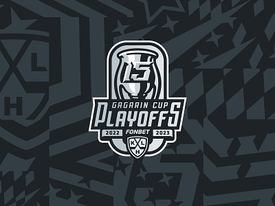 KHL 15 Playoffs cup logo gagarin cup graphic maniac hocke hockey logo khl khl 15 khl playoffs pattern sports branding sports design sports logo