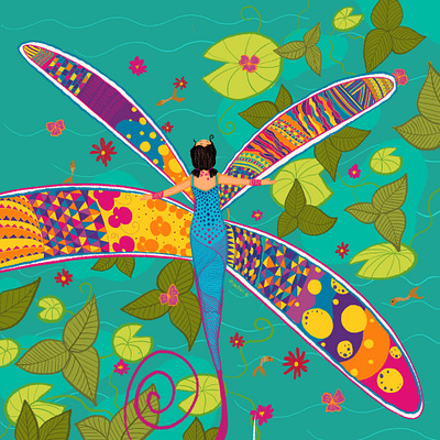 Dragonfly colorful design illustration illustrator illustratorsofindia indieart procreate