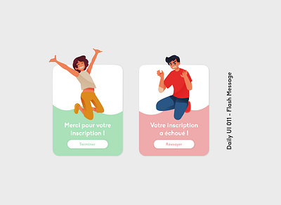 Daily UI 011 - Flash Message 011 daily ui 011 dailyui design erreur error flash message graphic design message flash réussite success ui