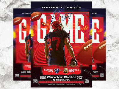 Football Flyer Template rugby flyer