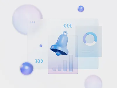Price Alarm Illustration 3d alarm app arnold design fluent glass illustration maya microsoft render wallex website
