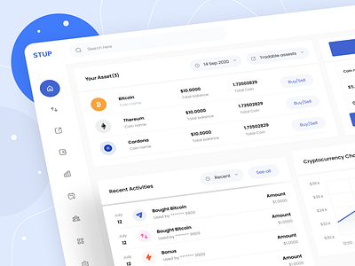 Crypto Trading Dashboard Light Theme app branding dashboard design flat minimal ui web