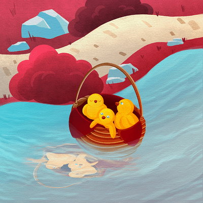 River Basket book bright chick childrens book cute design illustration kids photoshop