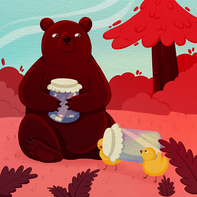 The Honey Legend bear book bright chick childrens book cute cute animals design illustration kids photoshop