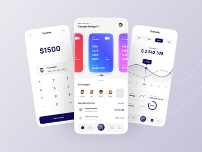 Financial Mobile App app bank bank card banking credit card design finance financial financial app fintech investment management app minimal mobile app design modern ui money app product transactions ui ux