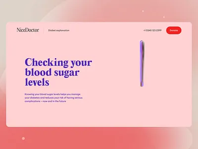 Diabet explanation. Nice Doctor 3d after animation cinema4d design landing layout octane promo scroll ui ux web