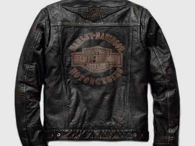 Harley-Davidson Men’s Digger Slim Fit Leather Jacket bikerjacket branding design harleydavidson leatherjacket logo motogp motogpjacket vector