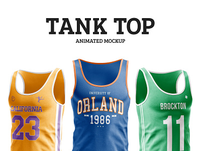Tank Top Animated Mockup animated download garment jersey men mockup psd tank top uniform