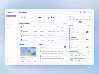Teacher Dashboard dashboard design education ui ux website design