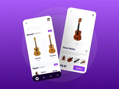 Ukulele Shop App band creative ui dailyui design guitar home screen homepage instamusic instrument landingpage music instrument shop musician orchestra piano popular design popular shot ui ukulele