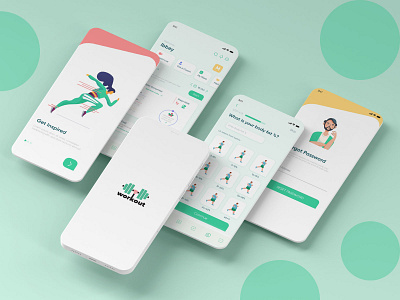 Fitness App 3d android androidapp branding design designer flutter game design icon design illustration ios logo motion graphics photoshop ui uiux vector web websitedesign xd