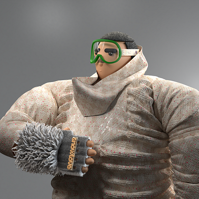 Winter sports lover 3d 3dillustration character clothes modelling