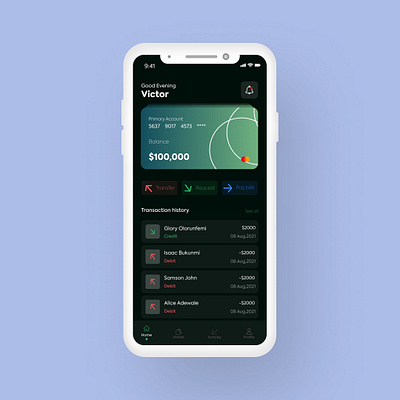 Mobile Banking App ui