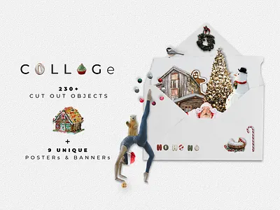 Winter COLLAGE CREATOR n.1 2022 christmas christmas tree collage cookies graphic design holidays new year photoshop santa winter