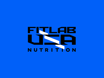 Fitlab USA brand branding design font identity letter lightning logo logotype nutrition speed sport star usa