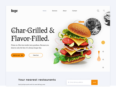 Restaurant Web UI 2022 branding delivary design food food website header homepage landing landing page minimal popular shot trendy ui uidesign web website