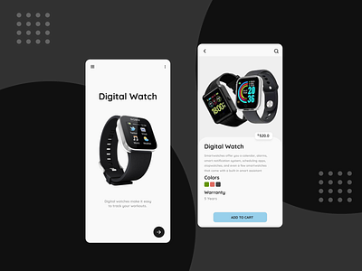 Digital Watch App design adobexd app design design figma illustration mobile application uiux user interface