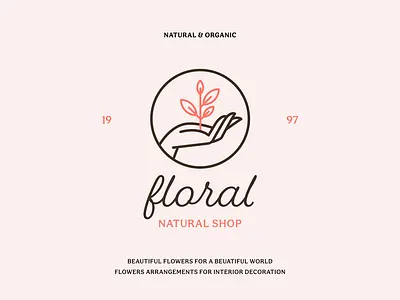 🌿 Floral Natural Shop branding design illustration logo typography vector