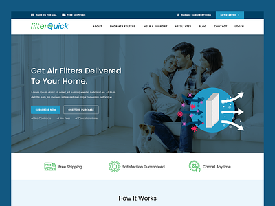FilterQuick // Web Design air filter air filter web design ecommerce ecommerce web design hvac product product web design retail