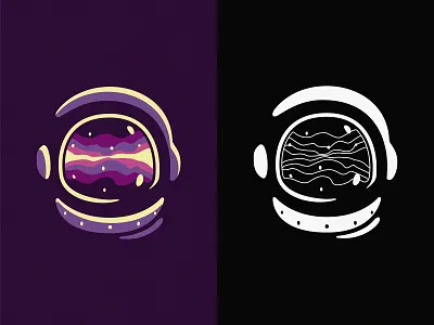 Vintage Astronaut astronaut black brand branding comics cosmonaut design helmet illustration logo logotype pink purple rocket shape space spaceman travel vector vintage