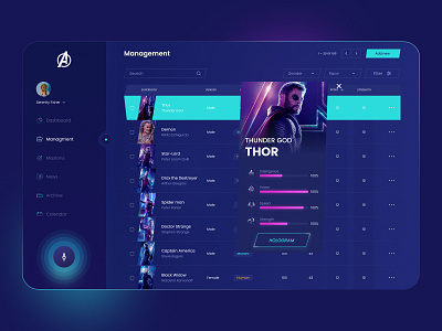 CRM — Super heroes crm dashboard data design figma forms grid marvel superheroes table ui ux