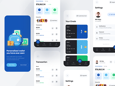 Quari Wallet 3d application banking clean finance app minimal mobile app mobile app design mobile design mobile wallet piqo design quari wallet transaction ui ux design user experience user interface wallet ui