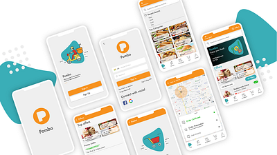Pombo Food Delivery app app design branding delivery app ui food app food delivery app ui graphic design ui ux